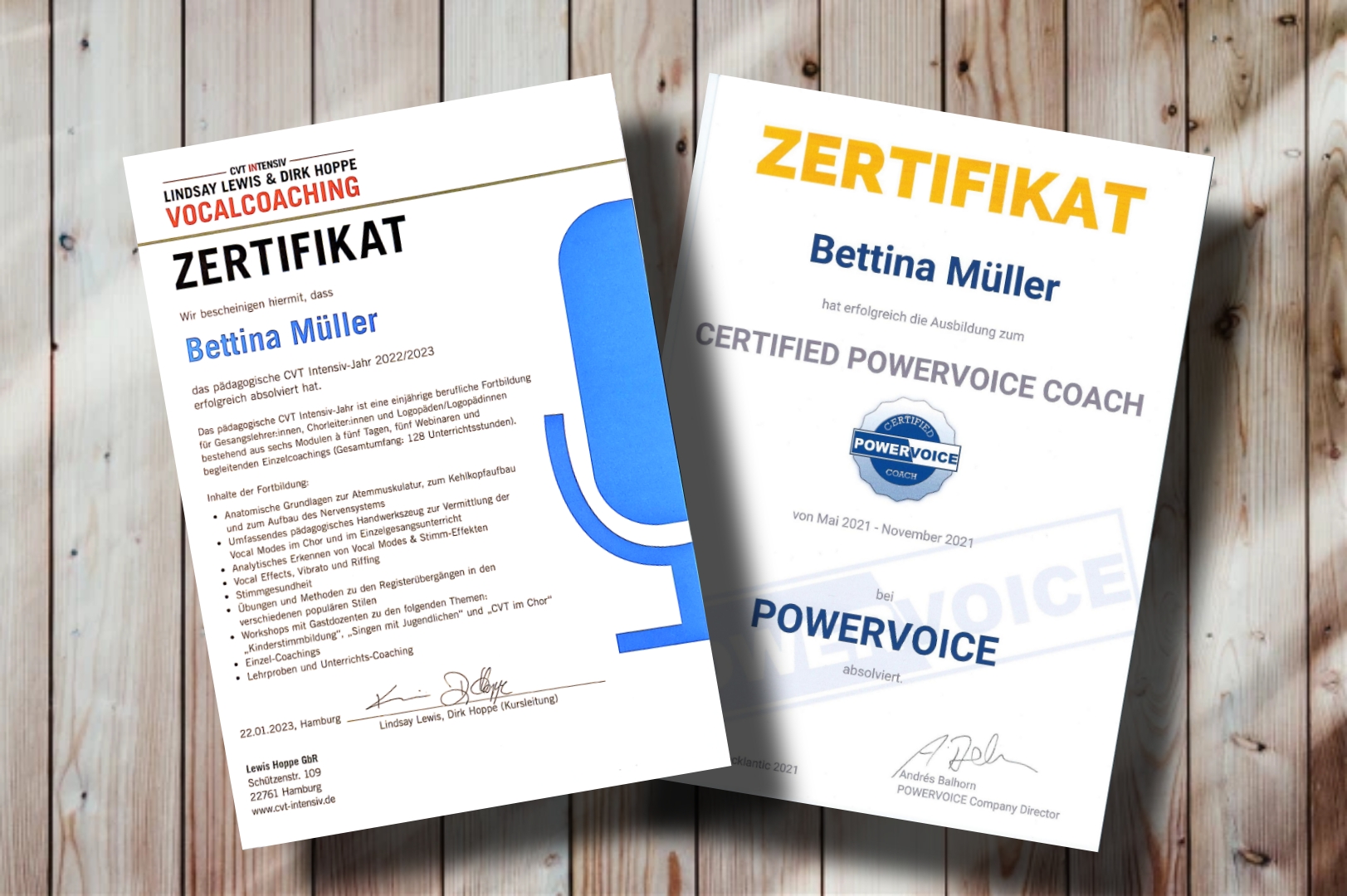 Zertifikate-CVT-Powervoice-Bettina-Mueller